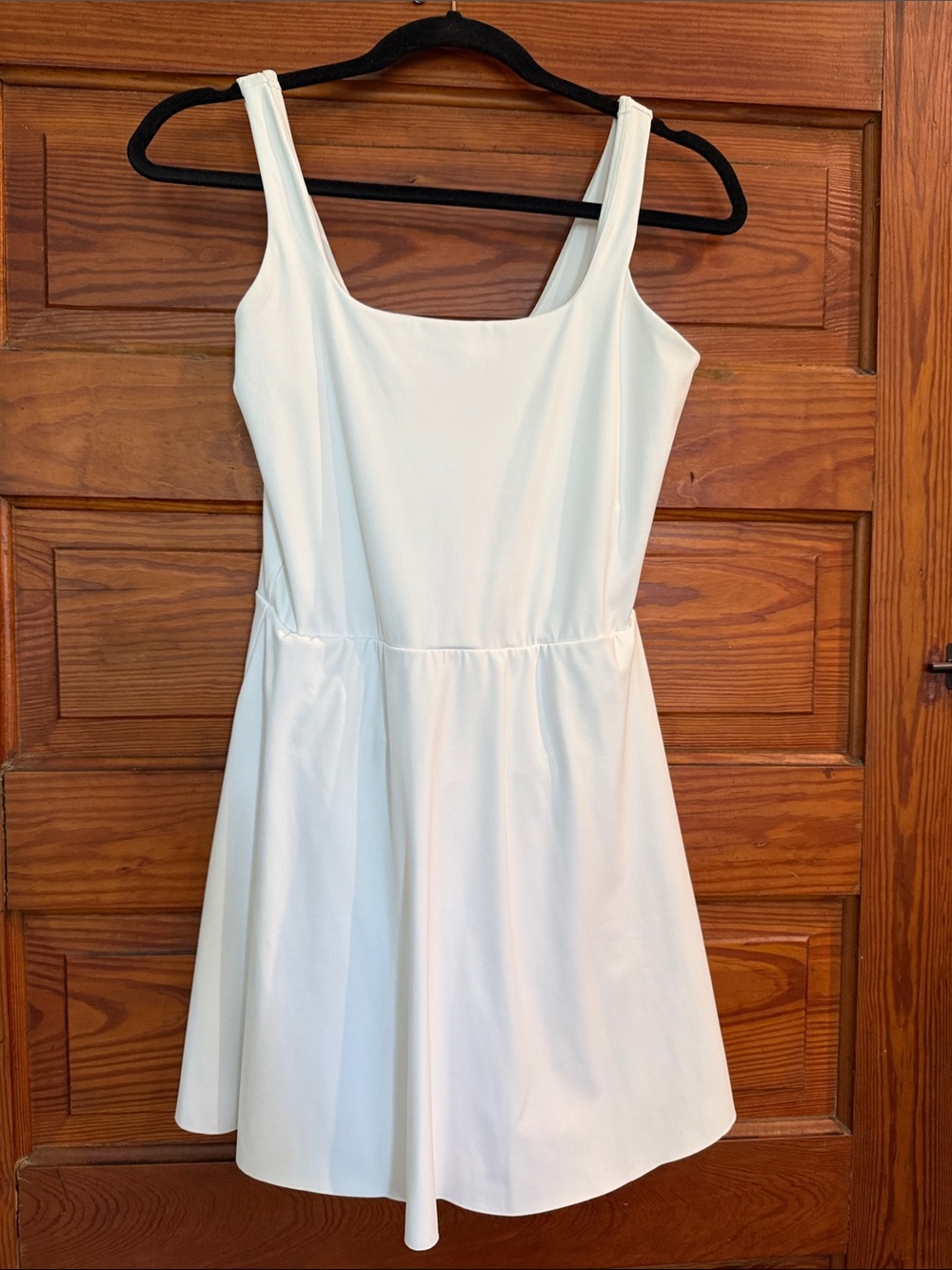 SPANX White Scoop-Neck Sleeveless Fit-and-Flare Tennis/Golf Dress